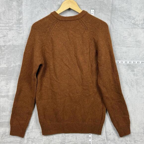 Carhartt WIP Morris Sweater Chianti Heather Men’s Small Logo Patch Knit Brown - Picture 2 of 10
